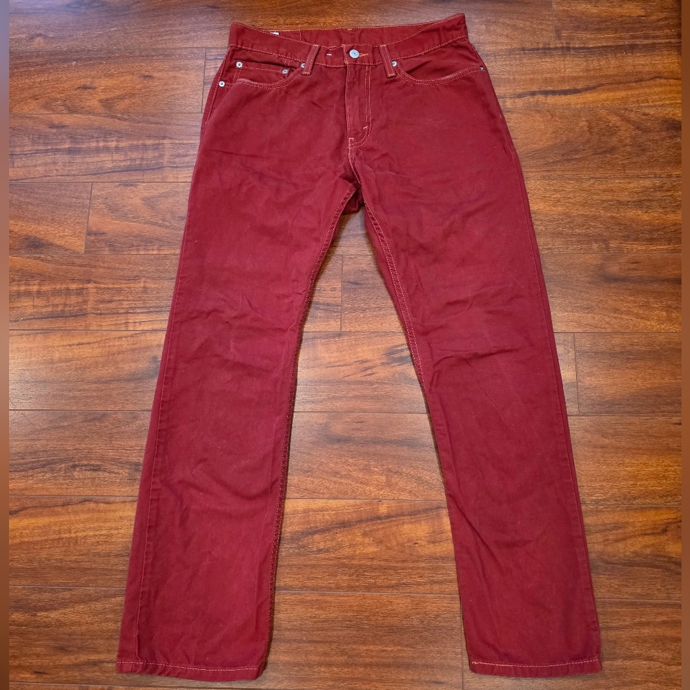 Levi's Strauss 514 Denim Straight Leg Red Jean Size 32